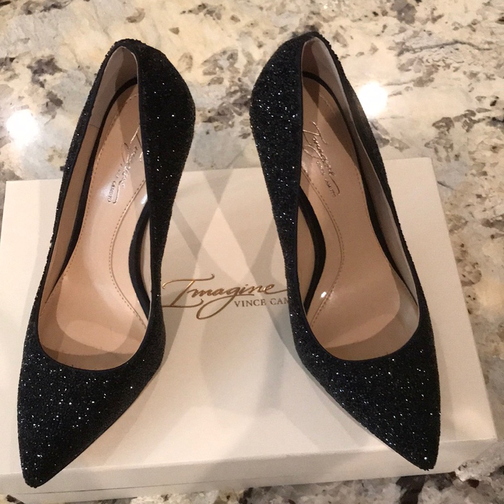 Vince Camuto Black Crystal Stilettos